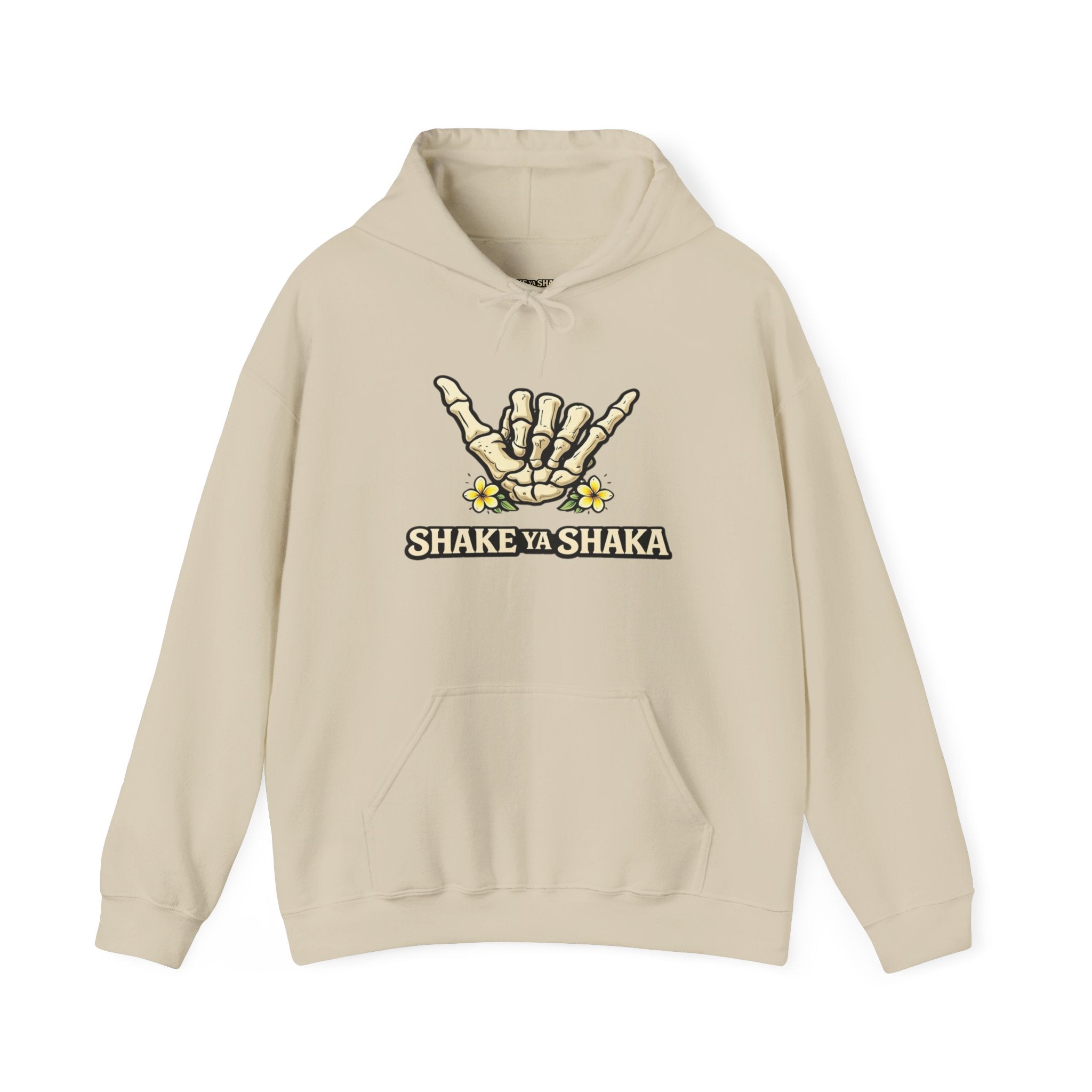 Shake Ya Shaka Hoodie — Skeleton Shaka Hand Floral Graphic Sweatshirt