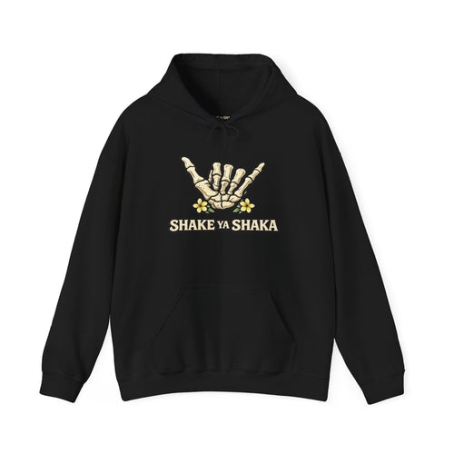 Shake Ya Shaka Hoodie — Skeleton Shaka Hand Floral Graphic Sweatshirt