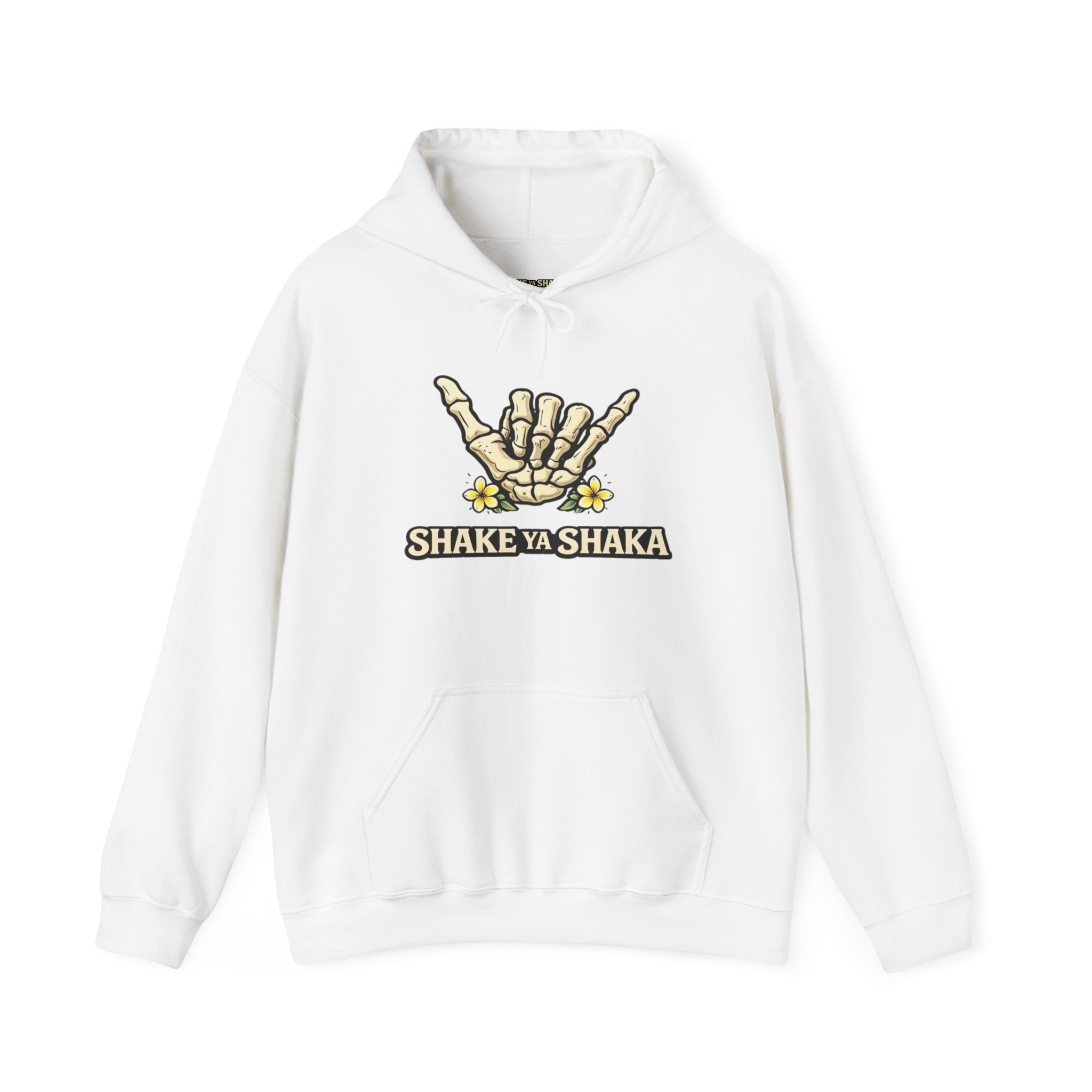 Shake Ya Shaka Hoodie — Skeleton Shaka Hand Floral Graphic Sweatshirt