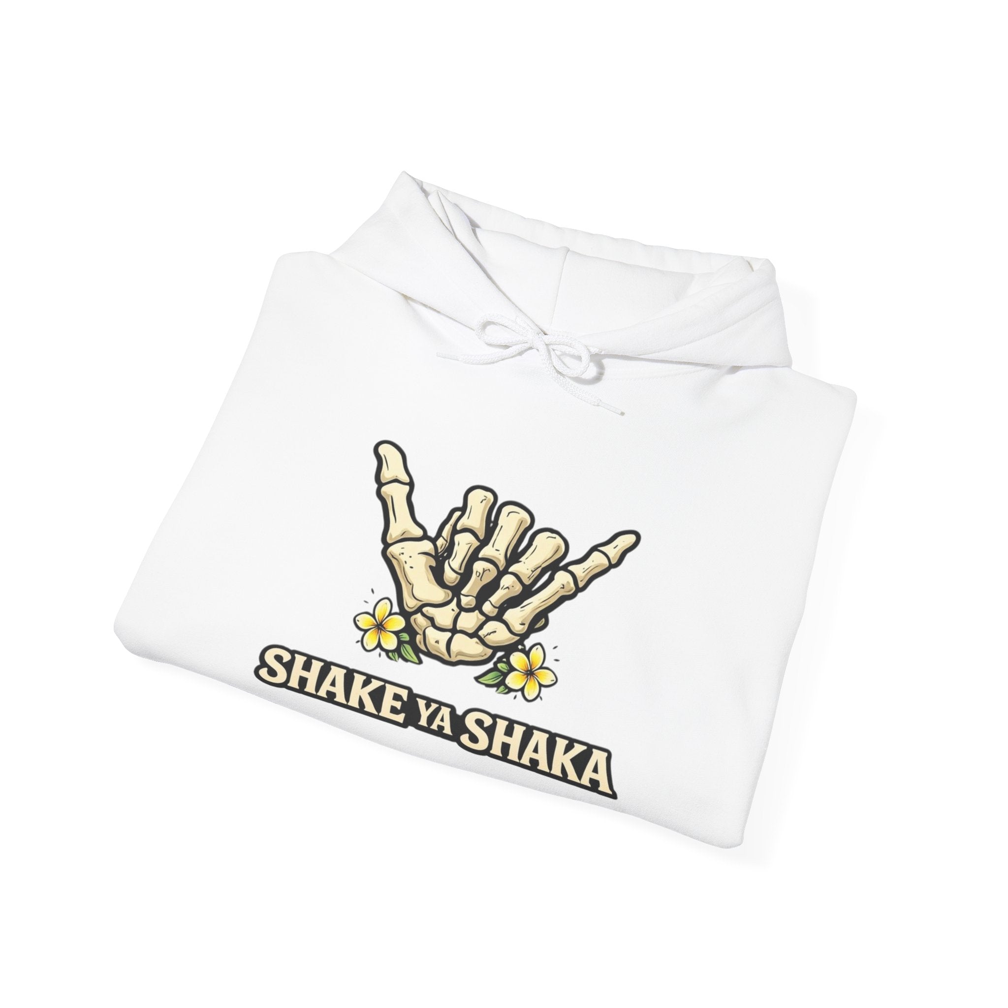 Shake Ya Shaka Hoodie — Skeleton Shaka Hand Floral Graphic Sweatshirt
